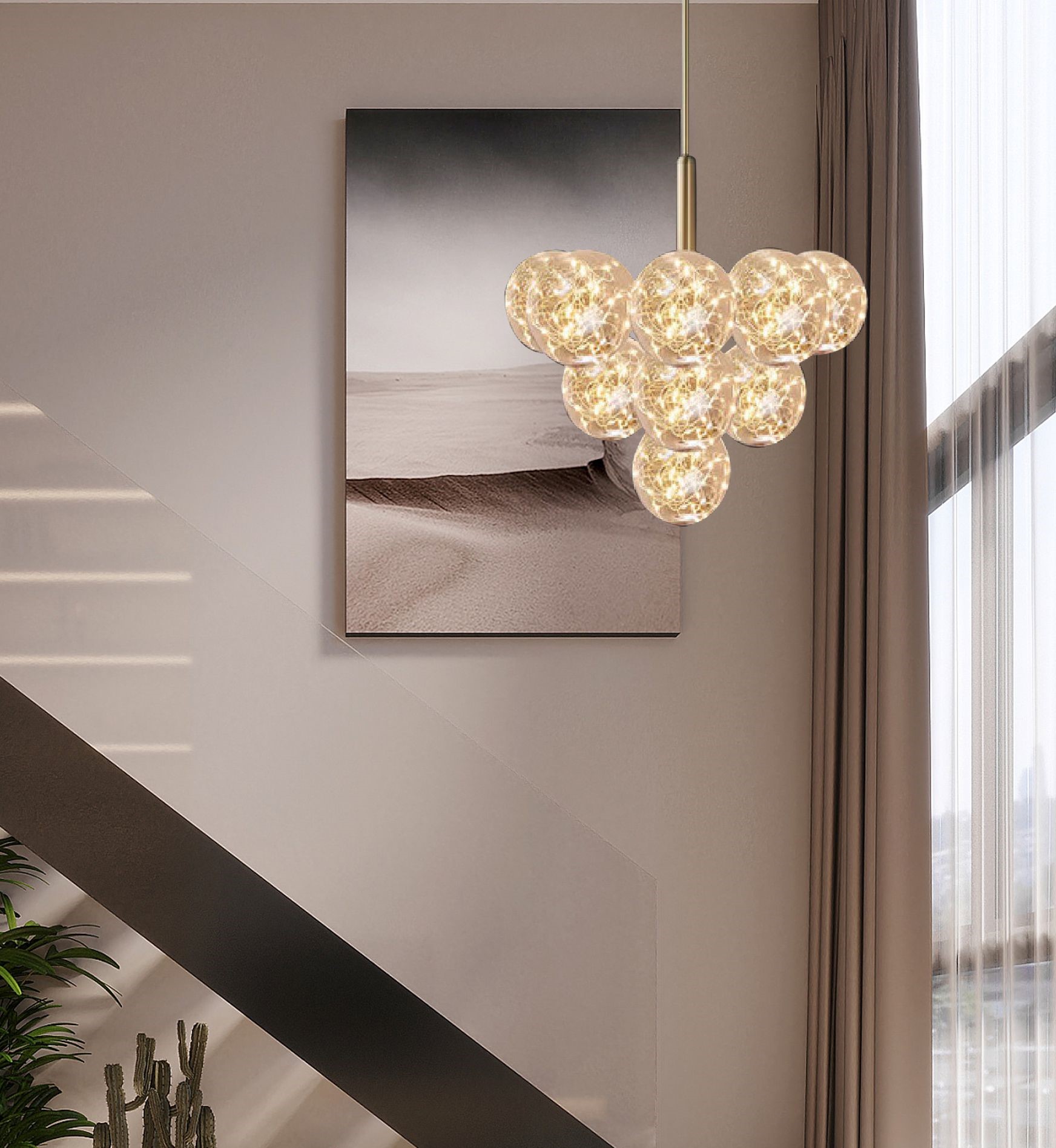 Lustră LED Grape 90W Auriu