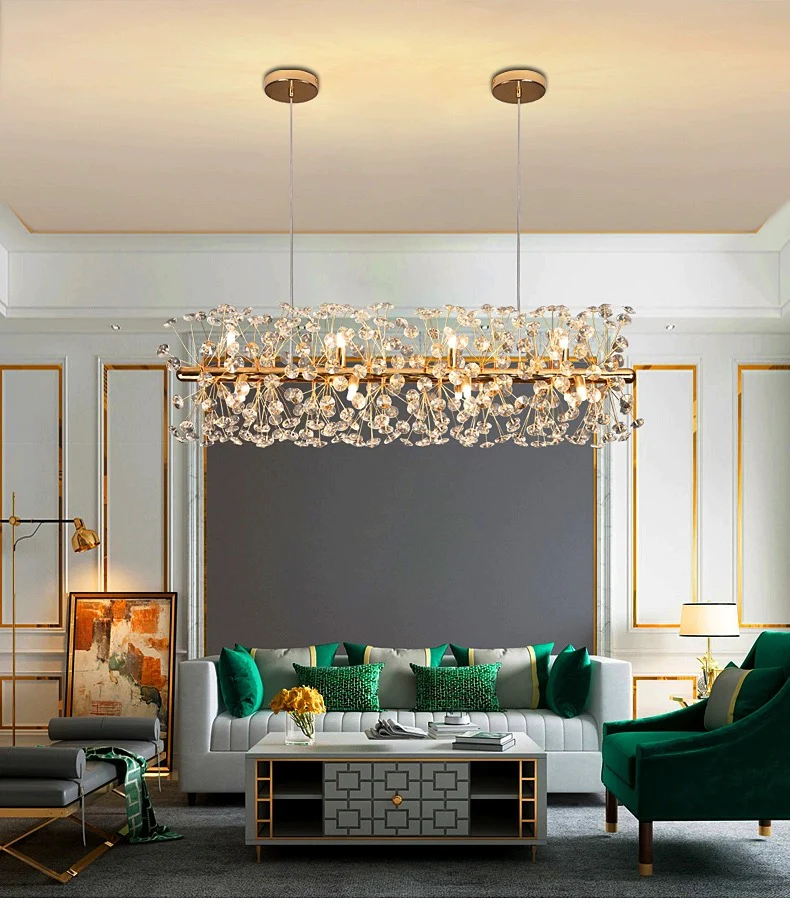 Candelabru, Model 3350/920*300, Textura Cristal, Metal, 10 X G9, Auriu