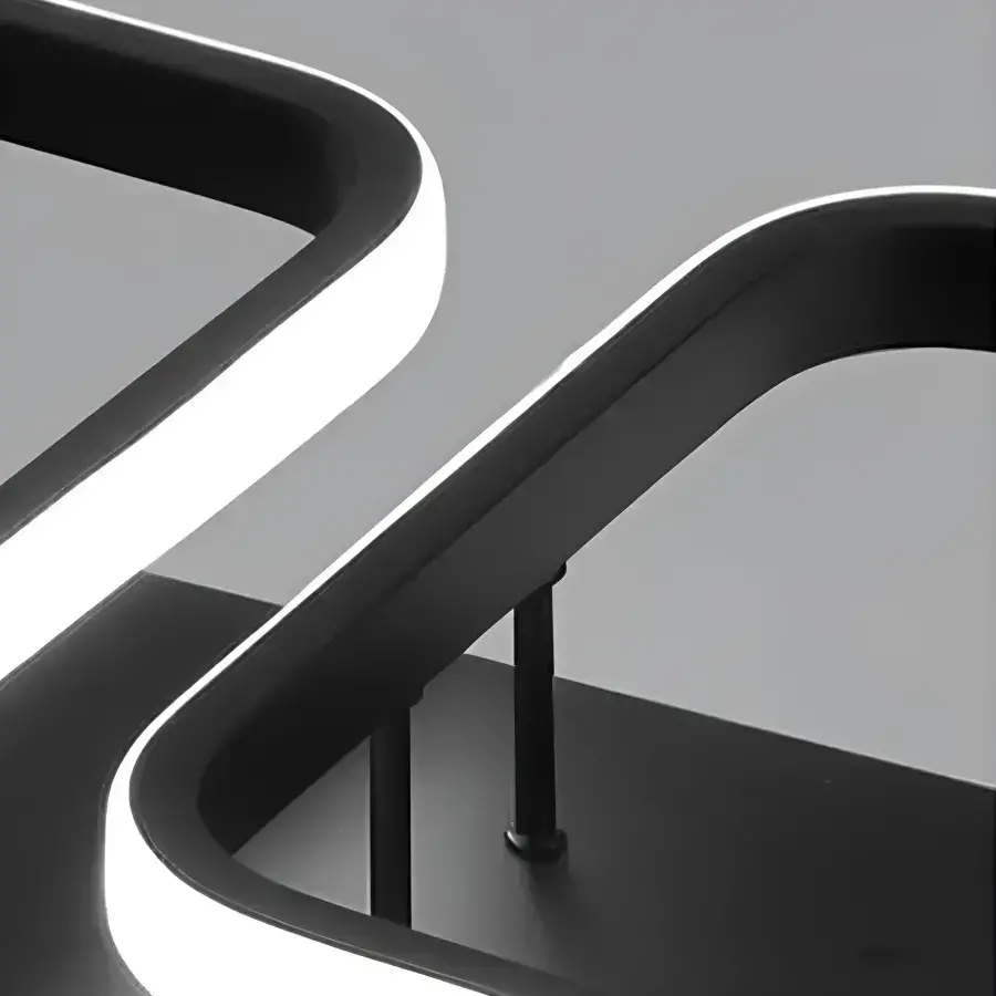 Lustra LED cu Telecomanda 96W Negru Dimabil 3 Tipuri De Iluminat