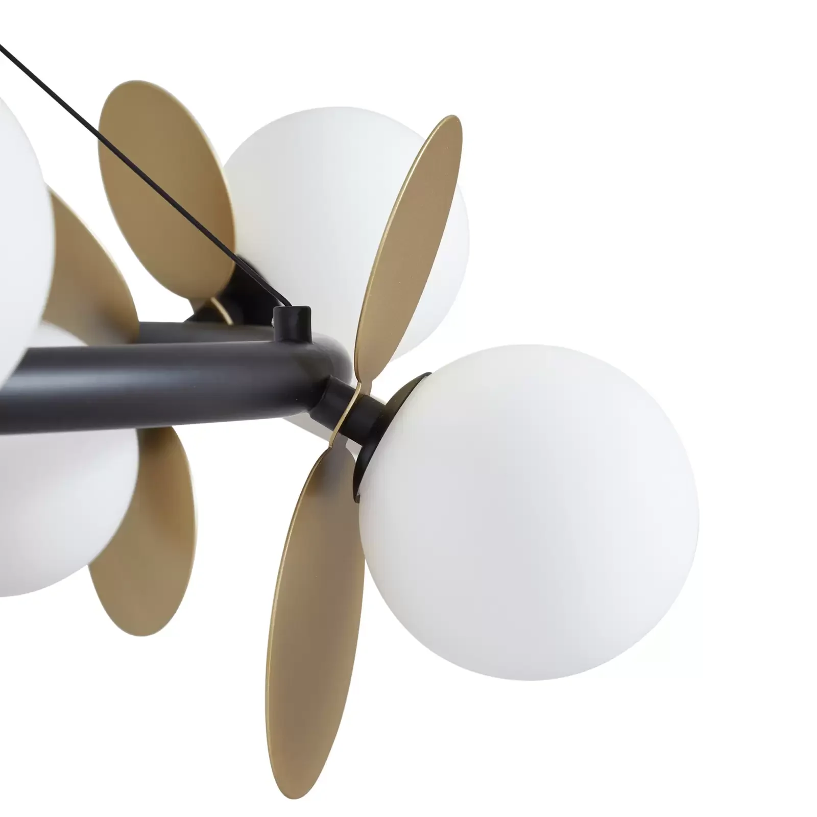 Lustra Suspendata Cu 12 Abajururi Inaltime Reglabila, Auriu/Negru 602-12