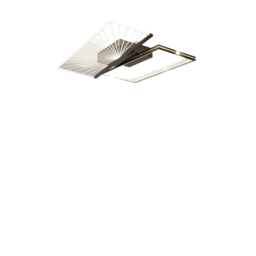 Lustra LED 9074/2, Cu Telecomanda, 3 Tipuri De Lumina, Intensitate Reglabila, 38W, Negru/Auriu