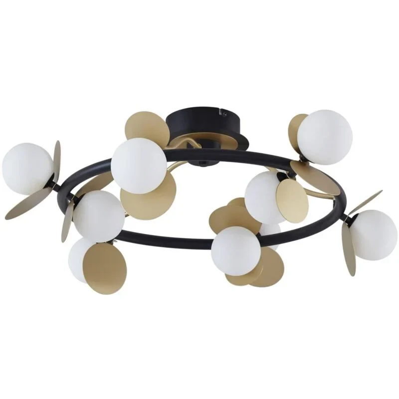 Lustra Cu Abajururi, 9 X G9, Auriu/Negru 600-9