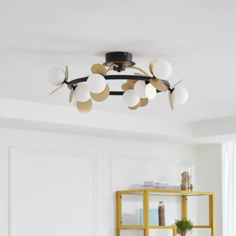 Lustra Cu Abajururi, 9 X G9, Auriu/Negru 600-9