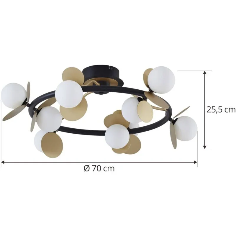 Lustra Cu Abajururi, 9 X G9, Auriu/Negru 600-9