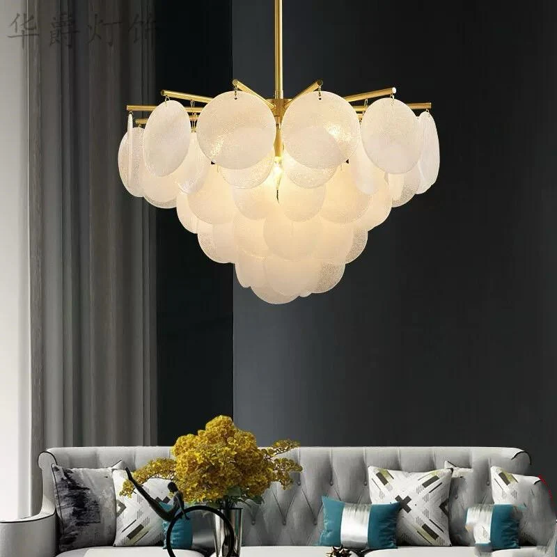 Lustra Suspendata Tip Cnadelabru 5557/600, Textura Sticla, Metal, 8 X E14, Auriu