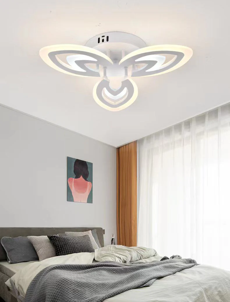 lb Lustra LED Flower cu Telecomanda, 3 Tipuri de Lumina, Intensitate Reglabila, 60W, Alb 566-3