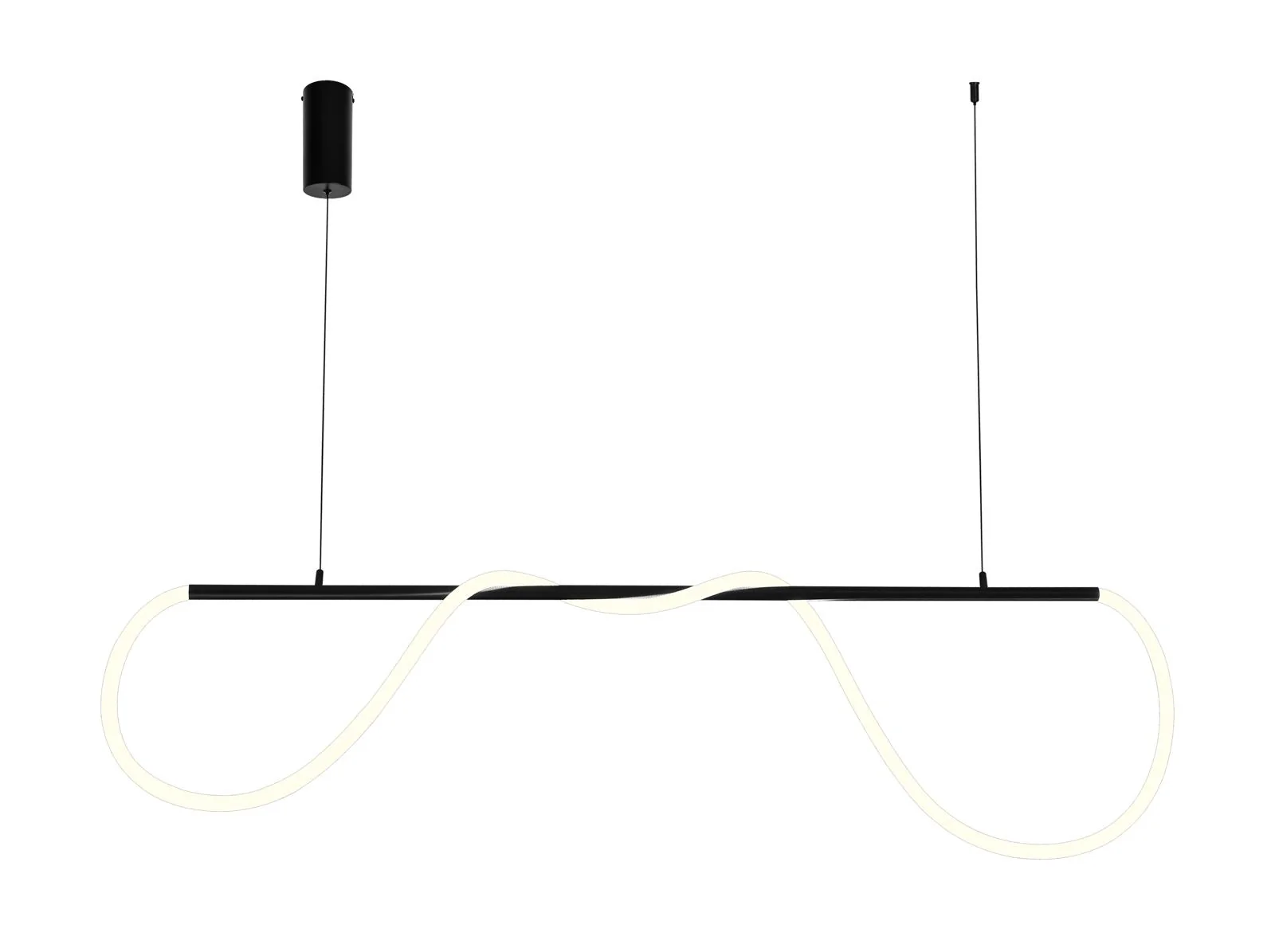 lustra LED Suspendata, cu Telecomanda, 3 Tipuri De Lumina, Inaltime Reglabila, 52W, Negru RF1.5M-PE