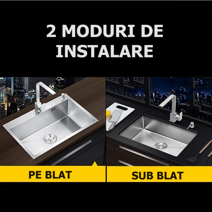 Chiuveta Bucatarie, Otel Inoxidabil, 80x50 cm RV22