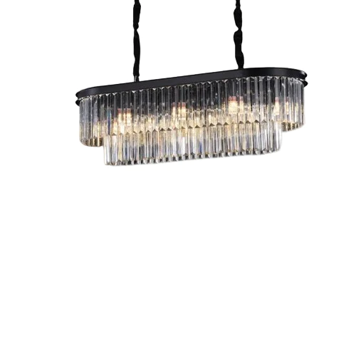 Candelabru Ragusa Textura Cristal, Metal, 8 X E27, Negru/Gri