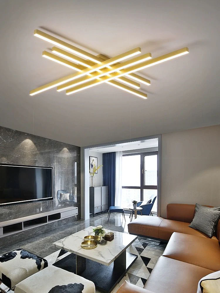 Lustra LED Cu Telecomanda, 3 Tipuri De Lumina, Intensitate Reglabila, 146W, Auriu 9112/6,