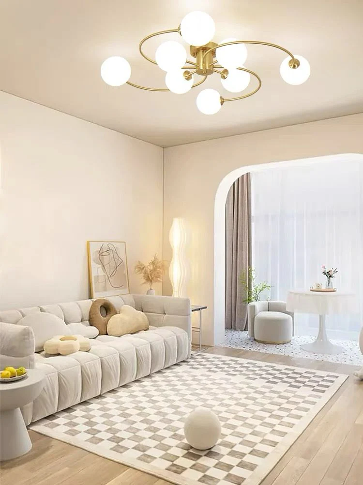 Lustra Cu 8 Abajururi, 8 X G9, Auriu/Alb 1206/8