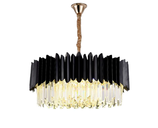 Candelabru CRES, Textura Cristal, Metal, 8 X E27, Negru 98129/500