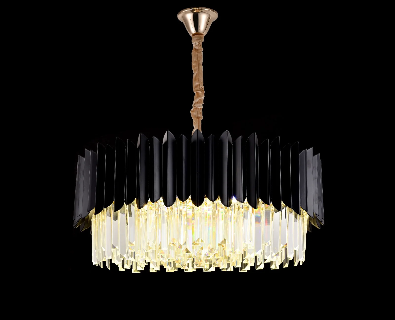 Candelabru NOVI, Textura Cristal, Metal, 3 X E27, Negru 98129/300