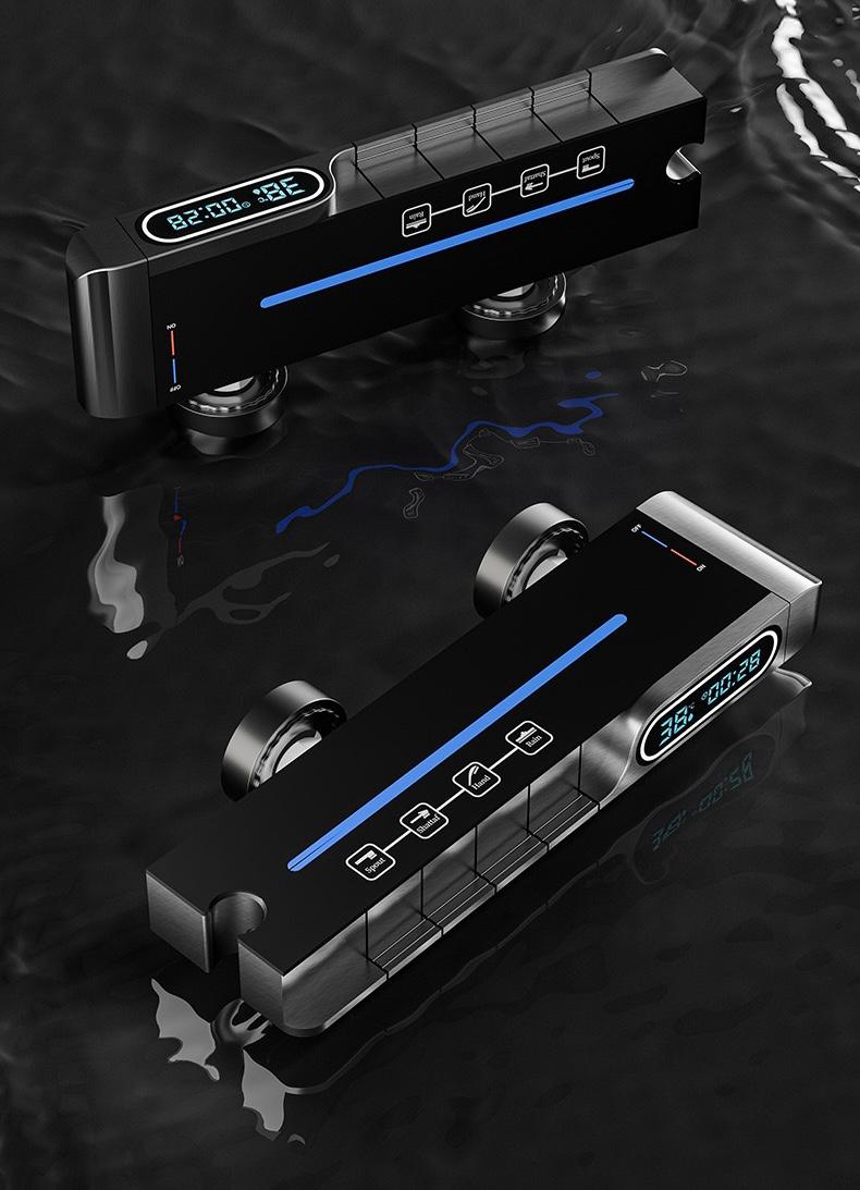 Coloana De Dus 4in1 , Afișaj Digital , Lumina Led , 4 Funcții De Curgere a Apei , Cap Dus Dreptunghiular , Efect de Dloaie