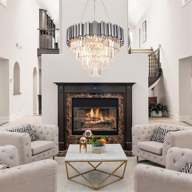 Candelabru WL339/500, Textura Cristal, Metal, 8 X E27, Argintiu