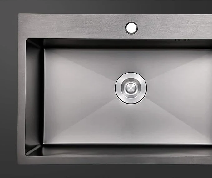 Chiuveta bucatarie, otel inoxidabil 304, kit scurgere si scurgator inclus, 80x50cm, gri mat RV20