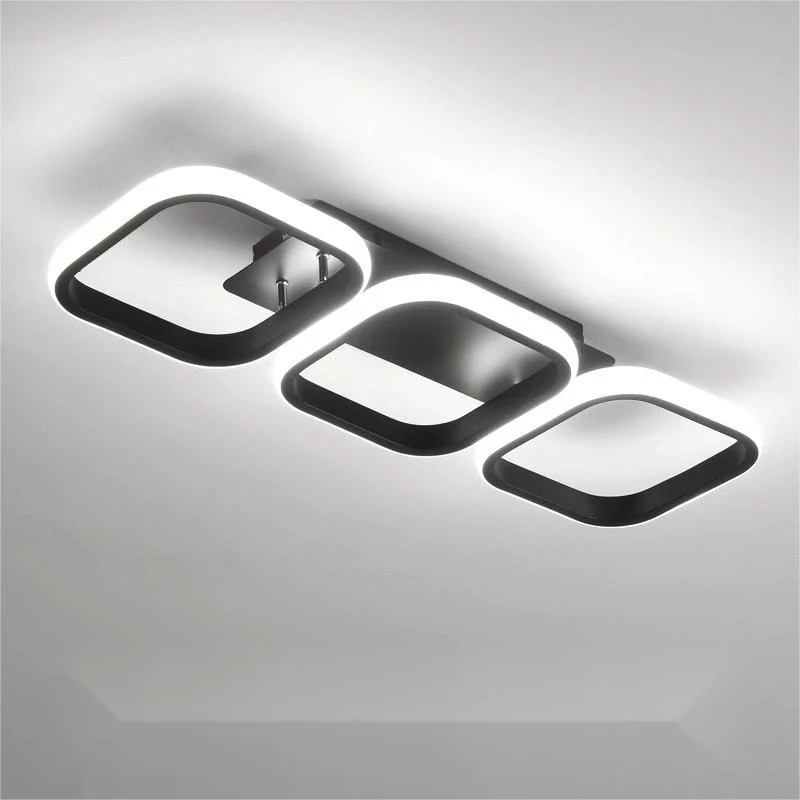 Lustra LED, Model 1310-3BK, 3 Tipuri De Lumina, 60W, Negru