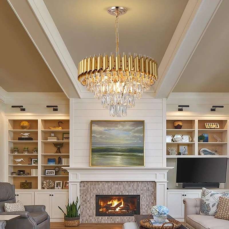 Candelabru Cristal A' Courna, 9x E14, 50cm Auriu