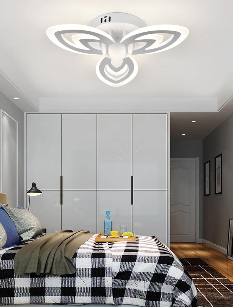 lb Lustra LED Flower cu Telecomanda, 3 Tipuri de Lumina, Intensitate Reglabila, 60W, Alb 566-3