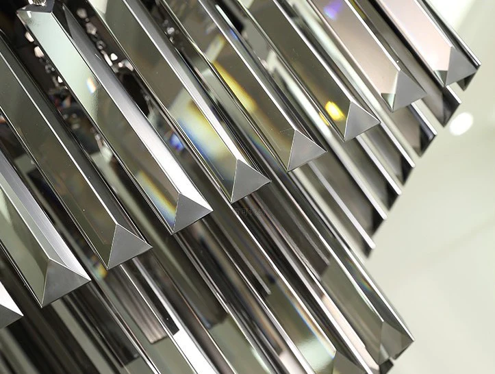 Candelabru Ragusa Textura Cristal, Metal, 8 X E27, Negru/Gri