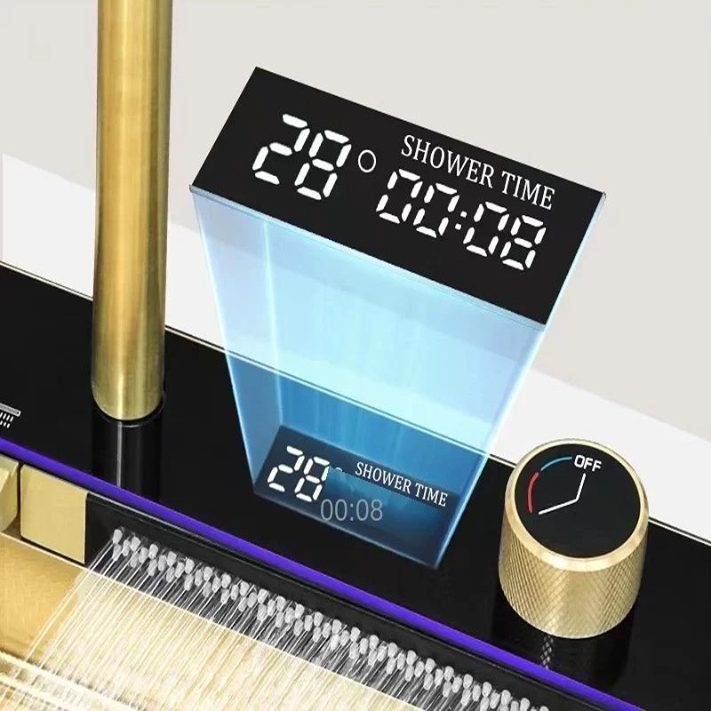 Chiuveta Bucatarie Multifunctionala Auriu cu LED, Inox, Auriu 75×45 cm