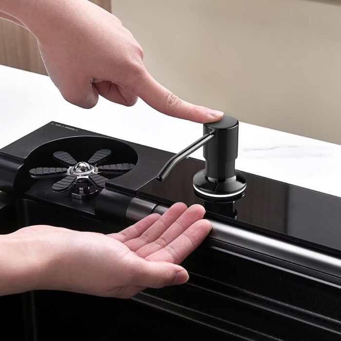 Set Chiuveta Bucatarie Multifunctionala cu LED, Inox, Gri Inchis – Negru 75×45 cm