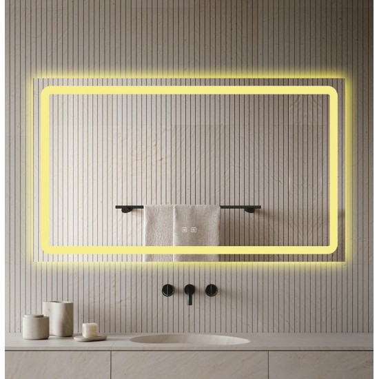 Oglindă Baie LED, Dezaburire, Senzor Touch, Dimensiune 110x70 Lumina Rece, Caldă și Neutră