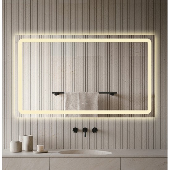 Oglindă Baie LED, Dezaburire, Senzor Touch, Dimensiune 110x70 Lumina Rece, Caldă și Neutră