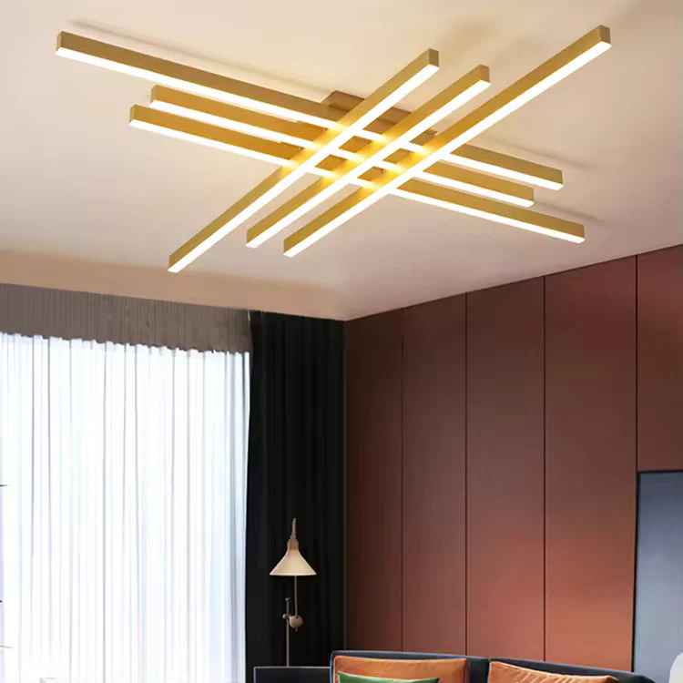 Lustra LED Cu Telecomanda, 3 Tipuri De Lumina, Intensitate Reglabila, 146W, Auriu 9112/6,