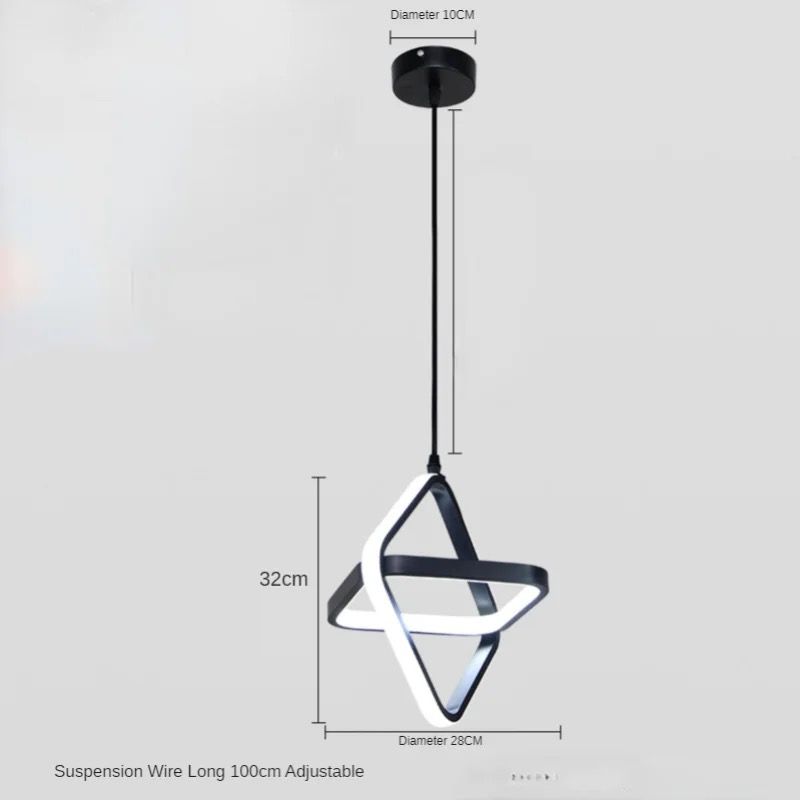 Lustra LED Yalo, 3 Tipuri de Lumina 26W, Negru