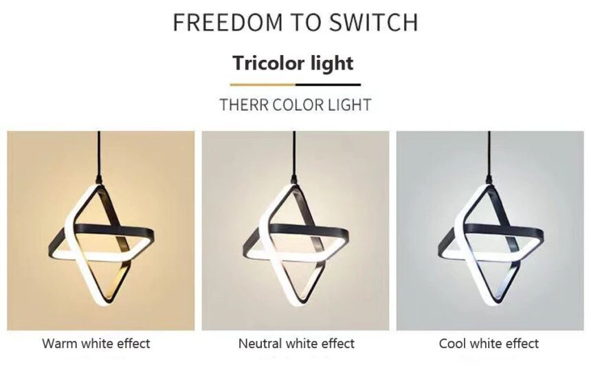 Lustra LED Yalo, 3 Tipuri de Lumina 26W, Negru