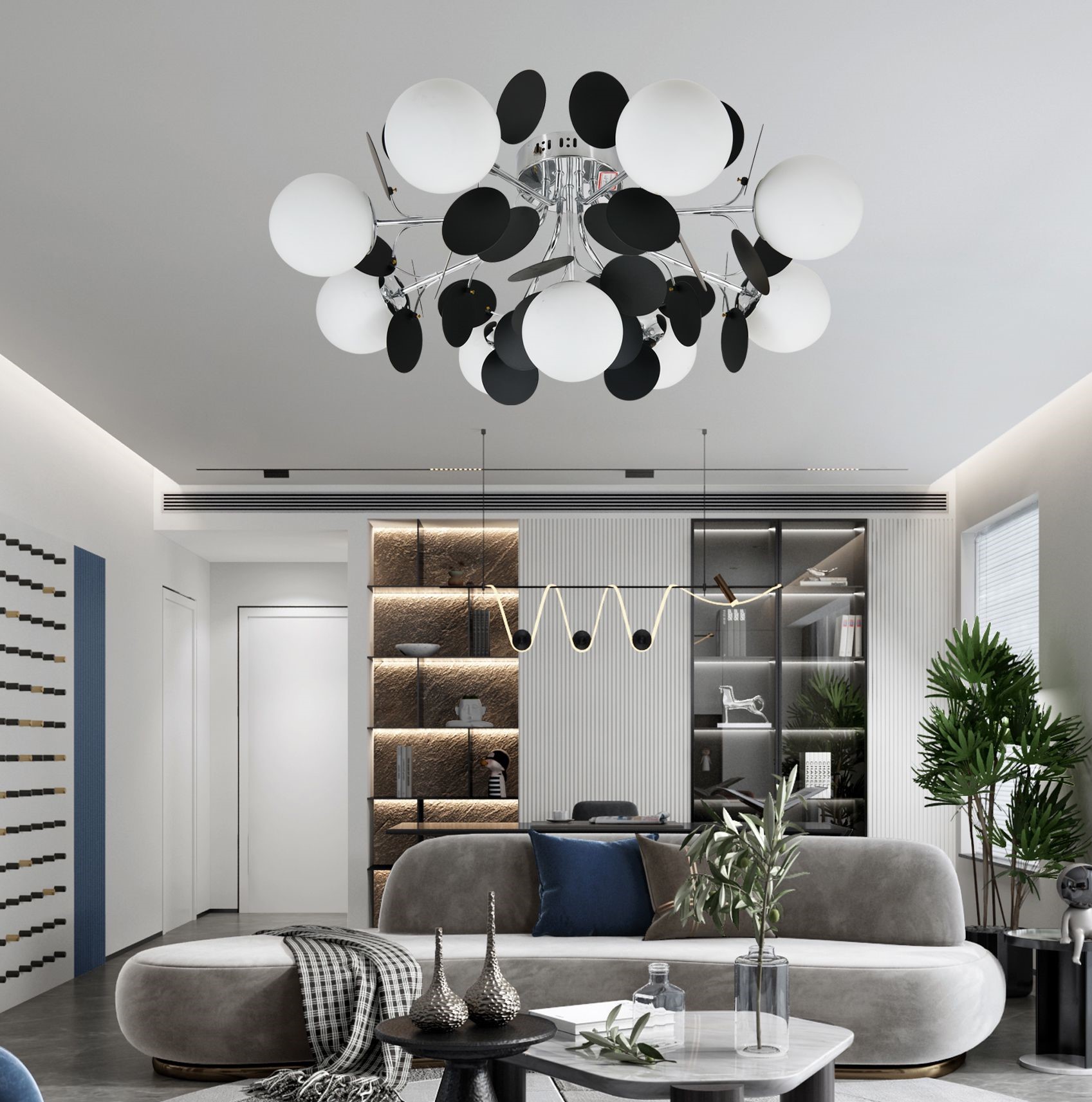 Lustra Bubble 9 x E27 Black&White