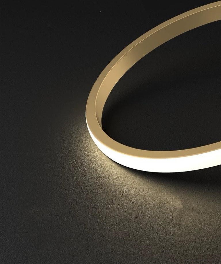 Plafonier Led Circle2, 30W Lumina Calda Neutra Rece Auriu