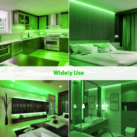 Banda led 12v neon flex set verde 5m neonflex si sursa de alimentare 60w