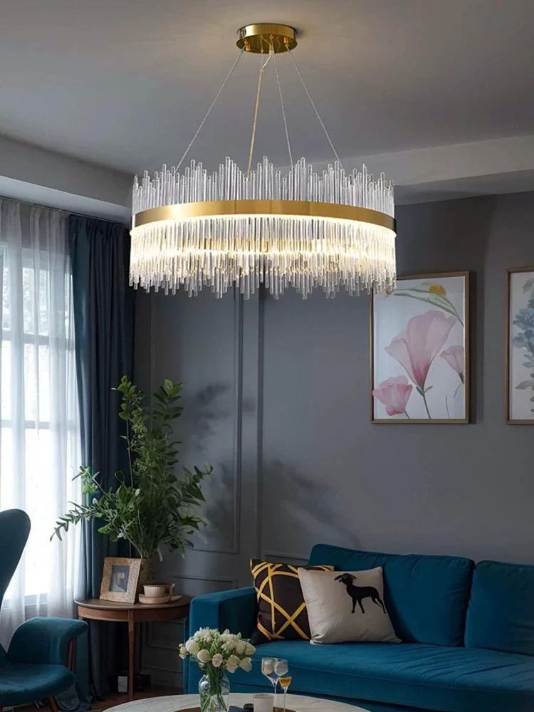 Candelabru LED 64W 8817/400, Textura Cristal, Metal, Auriu