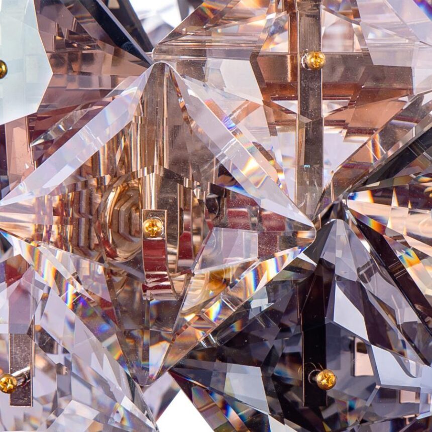 Candelabru Cristal Alone 8x E27 Auriu, 60cm