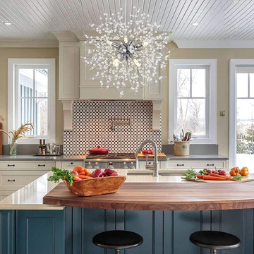 Candelabru modern cristal 8 becuri