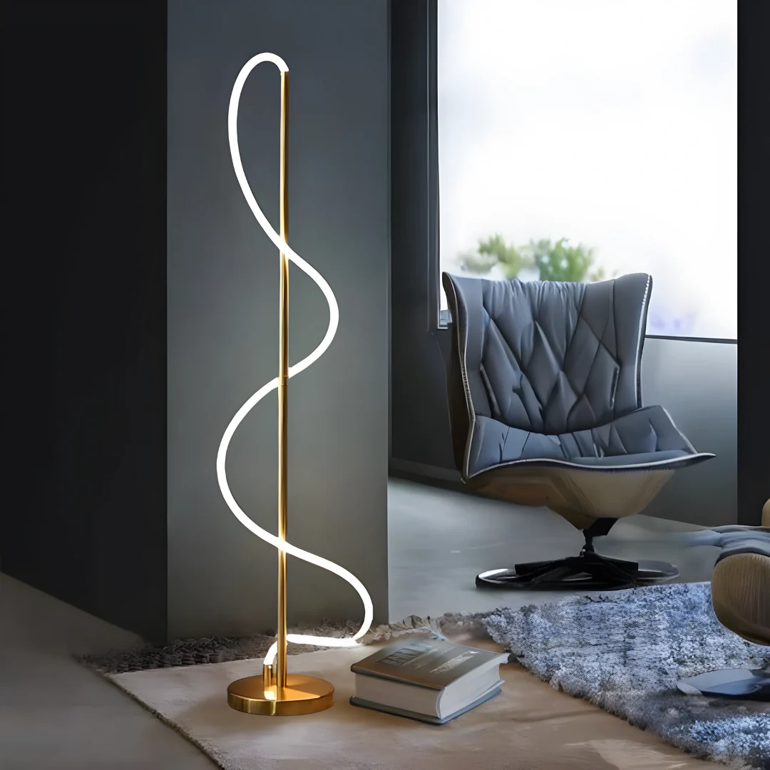 Lampadar, 3 Tipuri de Lumina , Inaltime 150 Cm, Auriu
