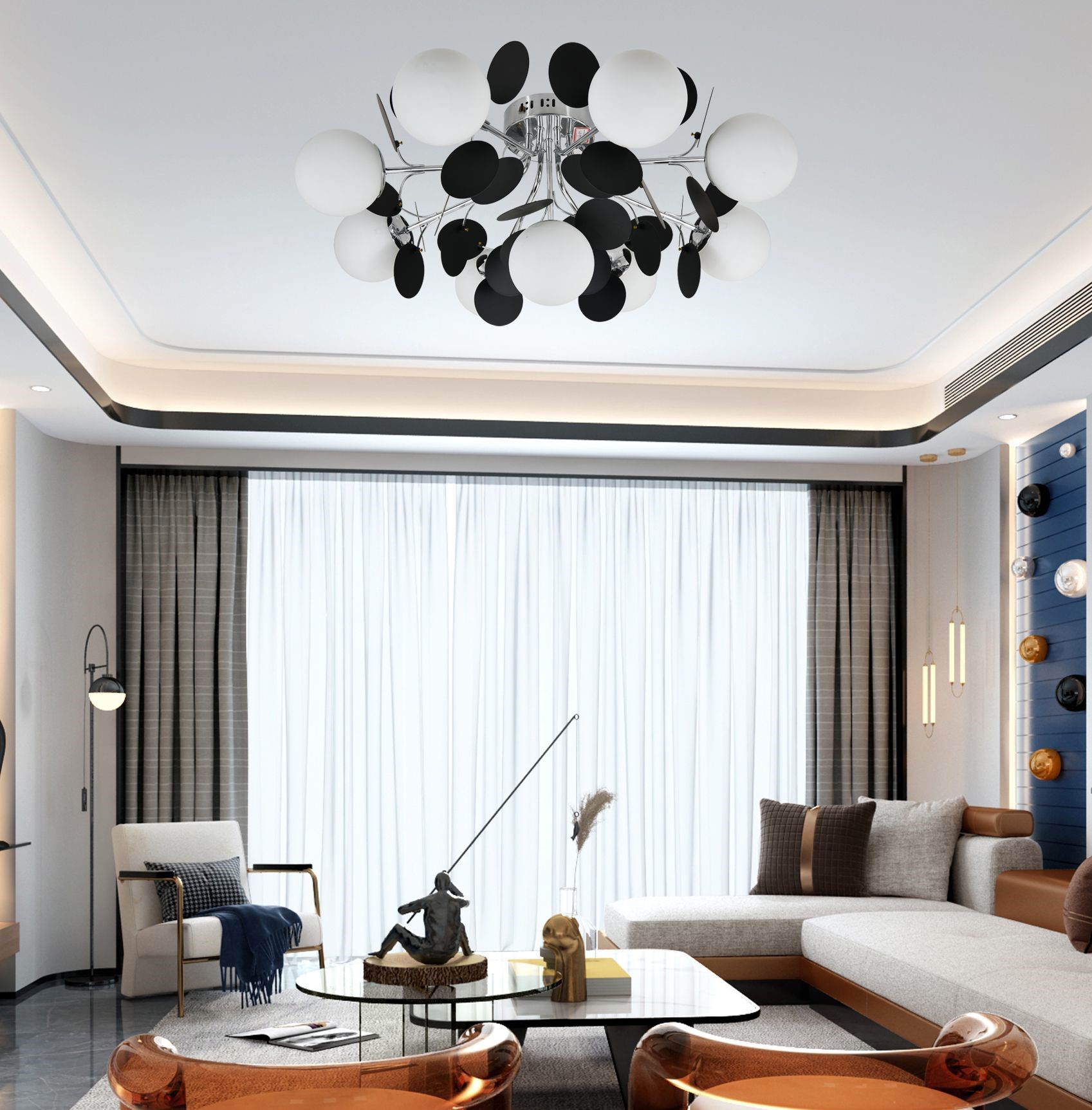 Lustra Bubble 9 x E27 Black&White