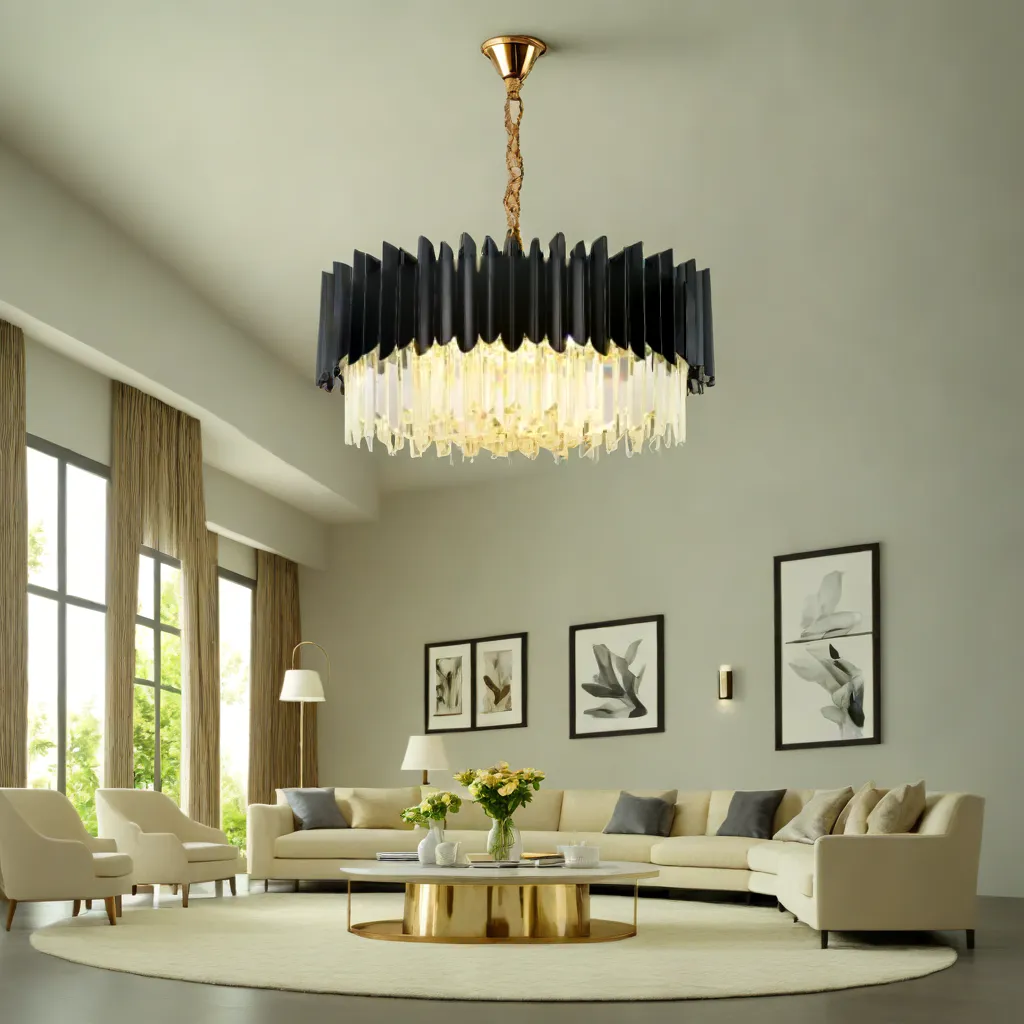 Candelabru NOVI, Textura Cristal, Metal, 3 X E27, Negru 98129/300