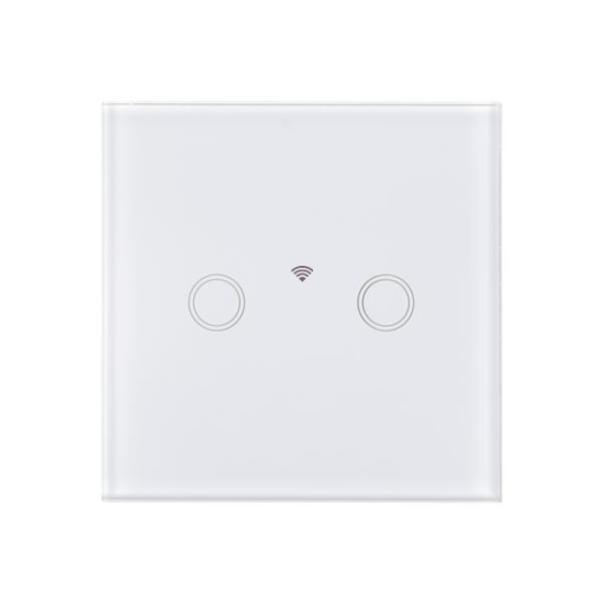 Intrerupator touch dublu WI-FI, alb