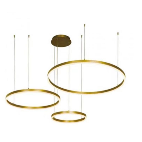 Lustra LED GOLD 3cecuri 60cm+40cm+30cm cu Telecomanda wifi 2.4G lumina/rece/calda/neutra intensitate reglabila