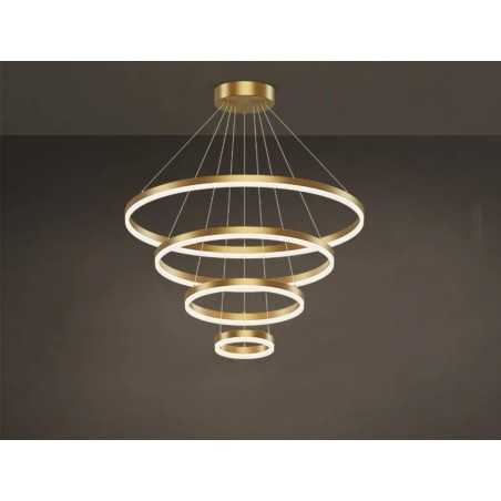 Lustra LED Minimalist Ring cu Telecomanda 113W Gold lumina/rece/calda/neutra intensitate reglabila
