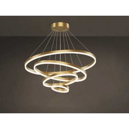 Lustra LED Minimalist Ring cu Telecomanda 113W Gold lumina/rece/calda/neutra intensitate reglabila