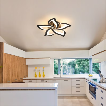 Lustra LED cu Telecomanda 120W Neagra D58cm lumina/rece/calda/neutra intensitate reglabila