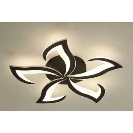 Lustra LED cu Telecomanda 120W Neagra D58cm lumina/rece/calda/neutra intensitate reglabila