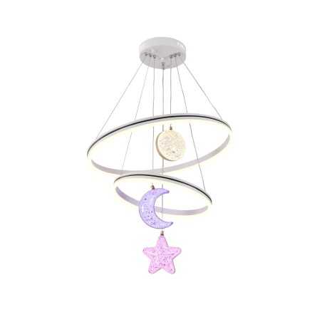 Lustra LED Suspendata Stars/Moon Cu Telecomanda 160W