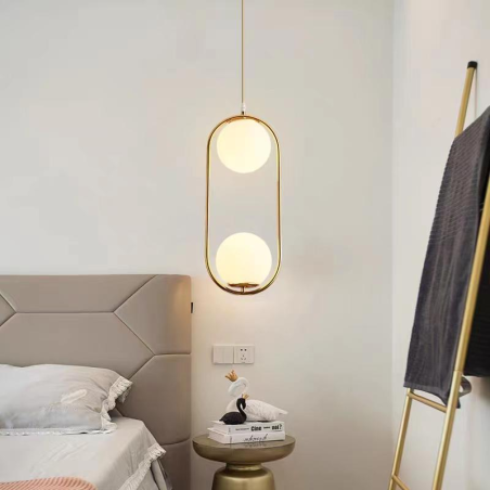 Lustra Pe Cablu Moderna Cu Glob Mat Alb E27 maxim 60W