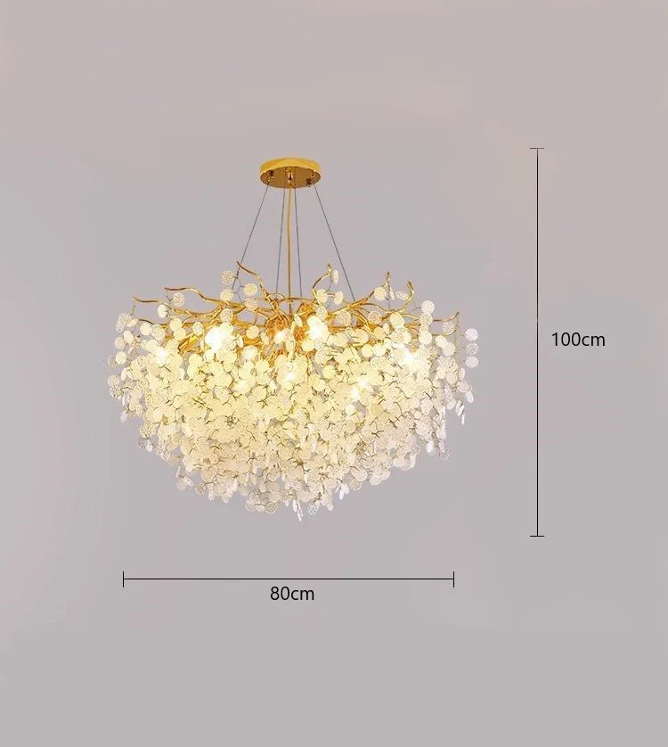 Candelabru R9103/800, Textura Cristal, Metal, 8 X E14, Auriu