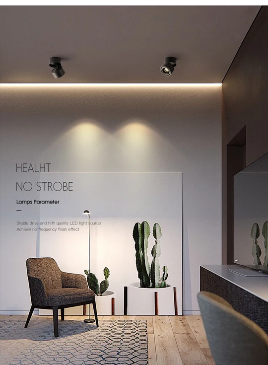 Spot LED Negru Rotiti 180 de grade 12W 4000K